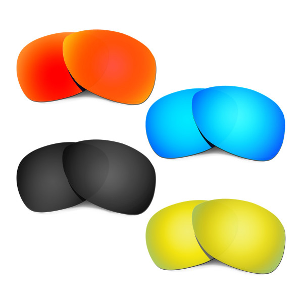 Hkuco Mens Replacement Lenses For Oakley Crosshair (2012) Red/Blue/Black/24K Gold Sunglasses