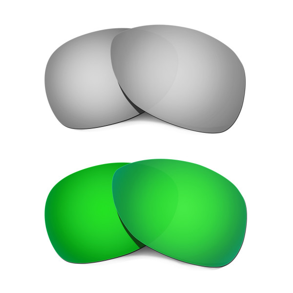 Hkuco Mens Replacement Lenses For Oakley Crosshair (2012) Titanium/Emerald Green  Sunglasses