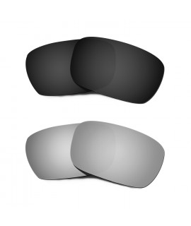 Hkuco Mens Replacement Lenses For Oakley Jury Black/Titanium Sunglasses