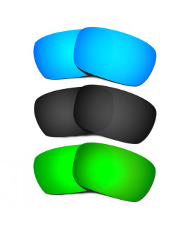 Hkuco Mens Replacement Lenses For Oakley Jury Blue/Black/Emerald Green Sunglasses