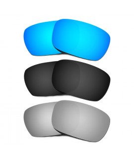 Hkuco Mens Replacement Lenses For Oakley Jury Blue/Black/Titanium Sunglasses