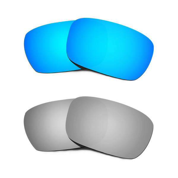 Hkuco Mens Replacement Lenses For Oakley Jury Blue/Titanium Sunglasses