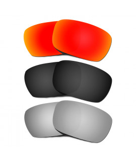 Hkuco Mens Replacement Lenses For Oakley Jury Red/Black/Titanium Sunglasses
