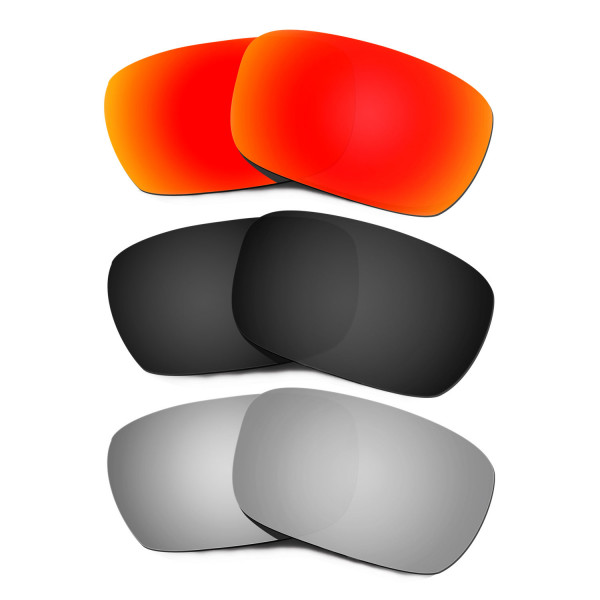 Hkuco Mens Replacement Lenses For Oakley Jury Red/Black/Titanium Sunglasses