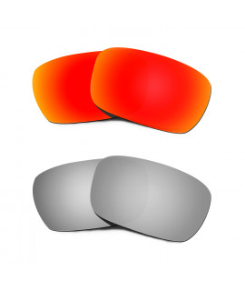 Hkuco Mens Replacement Lenses For Oakley Jury Red/Titanium Sunglasses