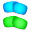 Hkuco Mens Replacement Lenses For Oakley Turbine Blue/Green Sunglasses