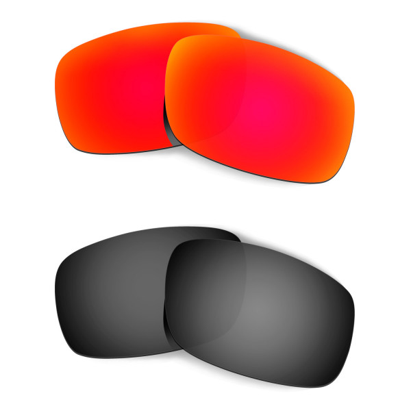 Hkuco Mens Replacement Lenses For Oakley Crankshaft Red/Black Sunglasses