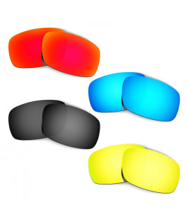 Hkuco Mens Replacement Lenses For Oakley Crankshaft Red/Blue/Black/24K Gold Sunglasses