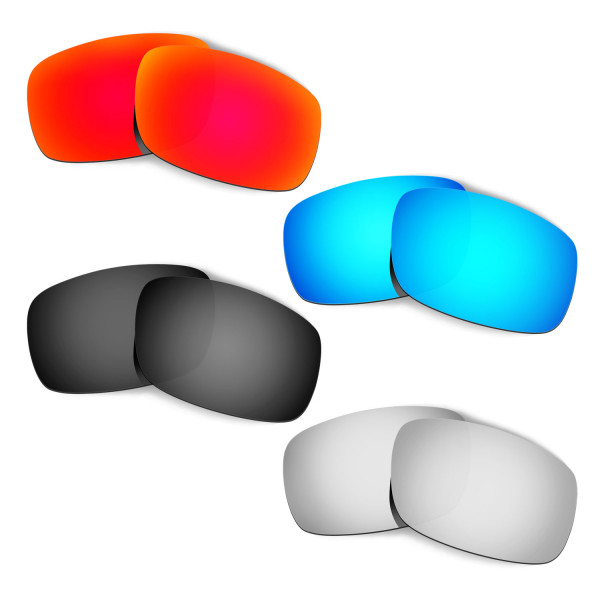 Hkuco Mens Replacement Lenses For Oakley Crankshaft Red/Blue/Black/Titanium Sunglasses