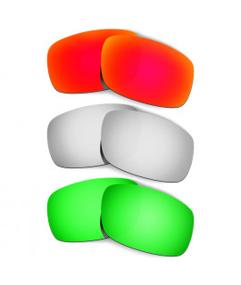 Hkuco Mens Replacement Lenses For Oakley Crankshaft Red/Titanium/Emerald Green  Sunglasses