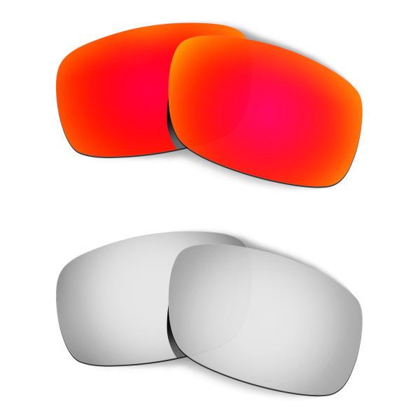 Hkuco Mens Replacement Lenses For Oakley Crankshaft Red/Titanium Sunglasses