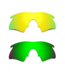 Hkuco Mens Replacement Lenses For Oakley M Frame Heater 24K Gold/Emerald Green Sunglasses