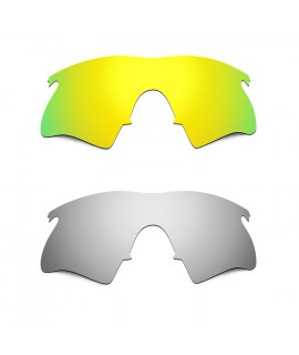 Hkuco Mens Replacement Lenses For Oakley M Frame Heater 24K Gold/Titanium Sunglasses