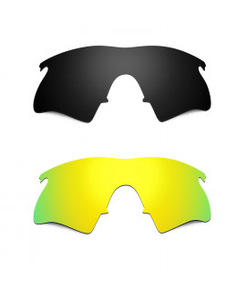 Hkuco Mens Replacement Lenses For Oakley M Frame Heater Black/24K Gold Sunglasses