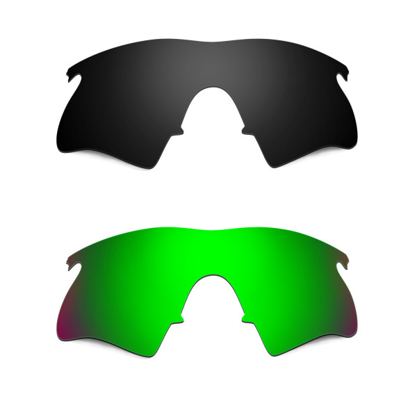 Hkuco Mens Replacement Lenses For Oakley M Frame Heater Black/Emerald Green Sunglasses