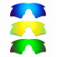 Hkuco Mens Replacement Lenses For Oakley M Frame Heater Blue/24K Gold/Emerald Green Sunglasses