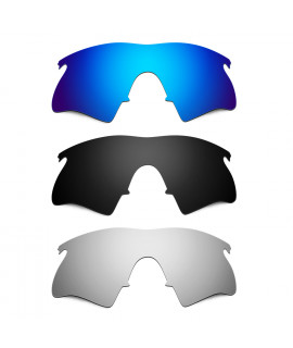 Hkuco Mens Replacement Lenses For Oakley M Frame Heater Blue/Black/Titanium Sunglasses