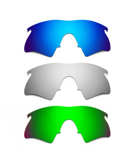 Hkuco Mens Replacement Lenses For Oakley M Frame Heater Blue/Titanium/Emerald Green Sunglasses