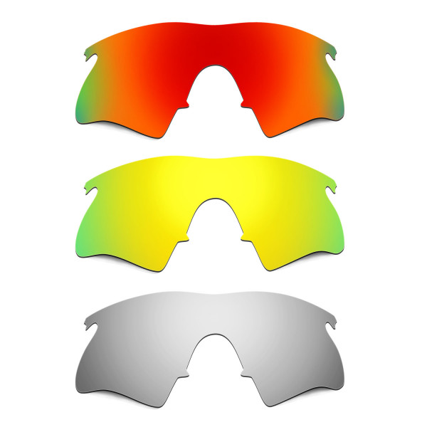 Hkuco Mens Replacement Lenses For Oakley M Frame Heater Red/24K Gold/Titanium Sunglasses