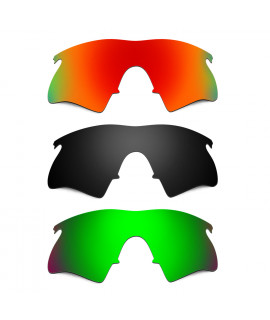 Hkuco Mens Replacement Lenses For Oakley M Frame Heater Red/Black/Emerald Green Sunglasses