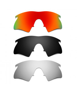 Hkuco Mens Replacement Lenses For Oakley M Frame Heater Red/Black/Titanium Sunglasses