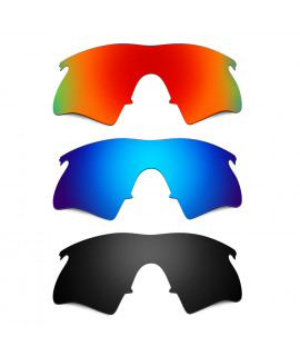 Hkuco Mens Replacement Lenses For Oakley M Frame Heater Red/Blue/Black Sunglasses