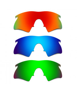 Hkuco Mens Replacement Lenses For Oakley M Frame Heater Red/Blue/Emerald Green Sunglasses