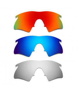 Hkuco Mens Replacement Lenses For Oakley M Frame Heater Red/Blue/Titanium Sunglasses