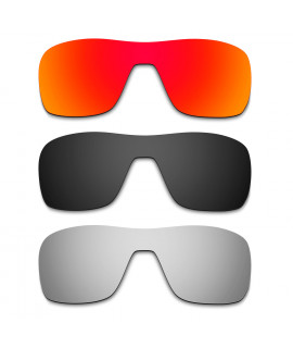 Hkuco Mens Replacement Lenses For Oakley Turbine Rotor Blue/Black/Titanium Sunglasses