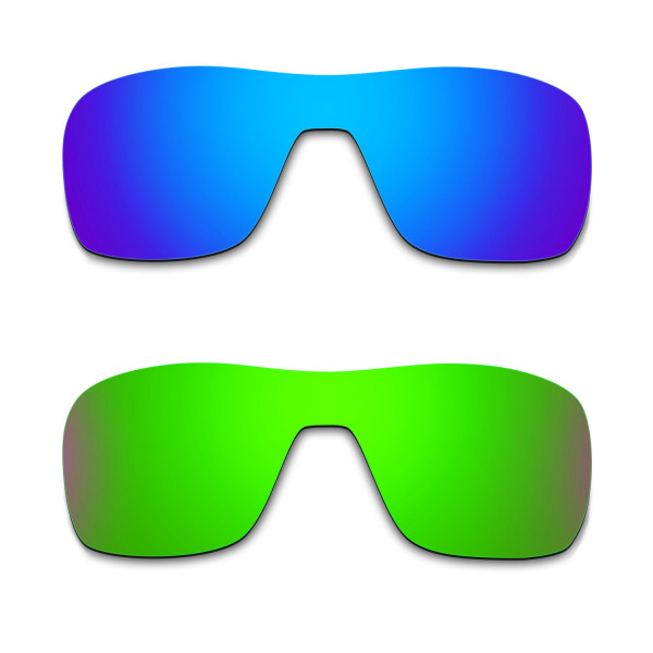 Hkuco Mens Replacement Lenses For Oakley Turbine Rotor Blue/Green Sunglasses