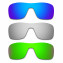 Hkuco Mens Replacement Lenses For Oakley Turbine Rotor Blue/Titanium/Emerald Green Sunglasses