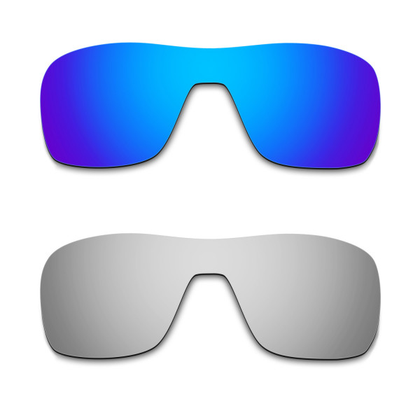 Hkuco Mens Replacement Lenses For Oakley Turbine Rotor Blue/Titanium Sunglasses