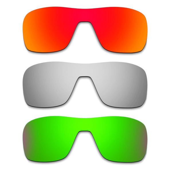 Hkuco Mens Replacement Lenses For Oakley Turbine Rotor Red/Titanium/Emerald Green  Sunglasses