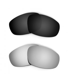 Hkuco Mens Replacement Lenses For Oakley Wind Jacket Black/Titanium Sunglasses