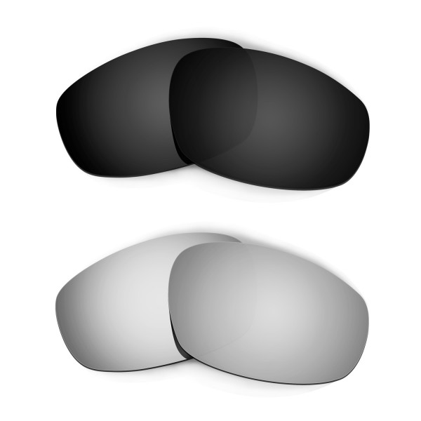 Hkuco Mens Replacement Lenses For Oakley Wind Jacket Black/Titanium Sunglasses