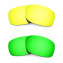 Hkuco Mens Replacement Lenses For Oakley Fives 3.0 24K Gold/Emerald Green Sunglasses