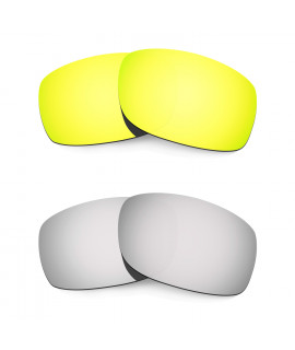 Hkuco Mens Replacement Lenses For Oakley Fives 3.0 24K Gold/Titanium Sunglasses