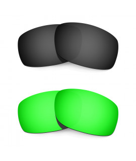Hkuco Mens Replacement Lenses For Oakley Fives 3.0 Black/Emerald Green Sunglasses