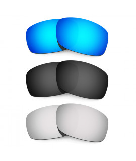 Hkuco Mens Replacement Lenses For Oakley Fives 3.0 Blue/Black/Titanium Sunglasses