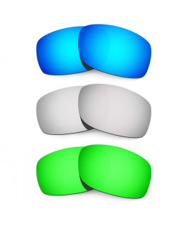 Hkuco Mens Replacement Lenses For Oakley Fives 3.0 Blue/Titanium/Emerald Green Sunglasses