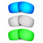 Hkuco Mens Replacement Lenses For Oakley Fives 3.0 Blue/Titanium/Emerald Green Sunglasses