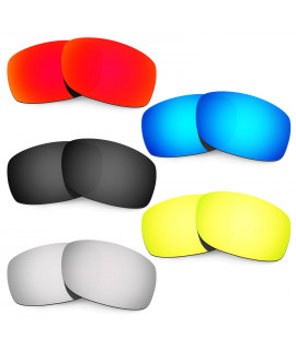Hkuco Mens Replacement Lenses For Oakley Fives 3.0 Red/Blue/Black/24K Gold/Titanium Sunglasses