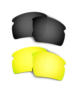 Hkuco Mens Replacement Lenses For Oakley Flak 2.0 Black/24K Gold Sunglasses
