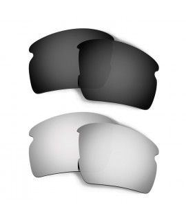 Hkuco Mens Replacement Lenses For Oakley Flak 2.0 Black/Titanium Sunglasses
