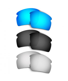 Hkuco Mens Replacement Lenses For Oakley Flak 2.0 Blue/Black/Titanium Sunglasses