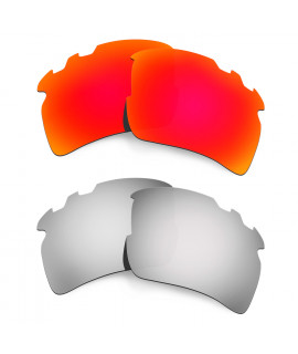 Hkuco Mens Replacement Lenses For Oakley Flak 2.0 Vented Red/Titanium Sunglasses