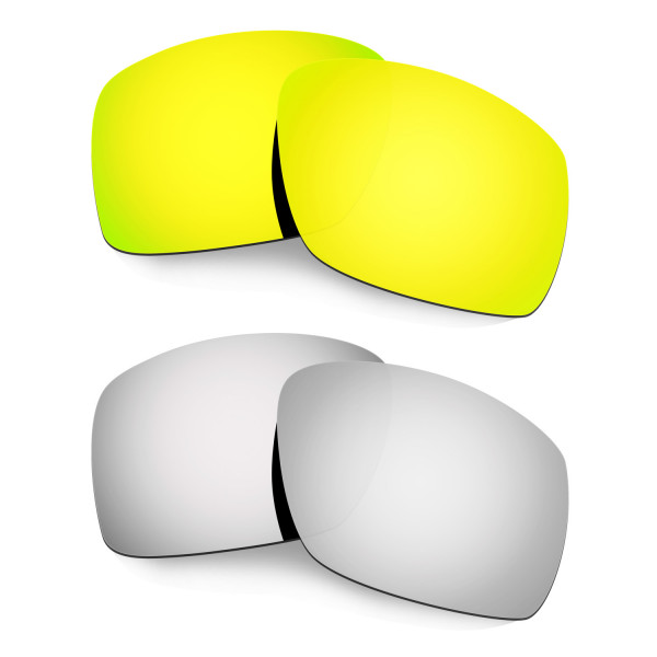 Hkuco Mens Replacement Lenses For Oakley Big Taco 24K Gold/Titanium Sunglasses