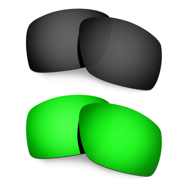 Hkuco Mens Replacement Lenses For Oakley Big Taco Black/Emerald Green Sunglasses