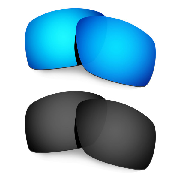 Hkuco Mens Replacement Lenses For Oakley Big Taco Sunglasses Blue/Black Polarized 