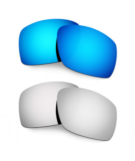 Hkuco Mens Replacement Lenses For Oakley Big Taco Blue/Titanium Sunglasses